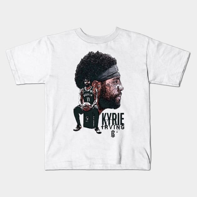 Kyrie Irving Basketball Kids T-Shirt by Playful Creatives